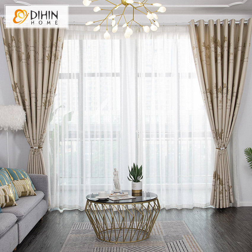 DIHIN HOME Pastoral Bronzing Maple Leaf Printed,Blackout Grommet Window Curtain for Living Room,1 Panel Roman Shades Curtains Window Blinds custom curtains blackout curtains curtains for living room sheer curtains curtain fabric linen curtains kitchen curtains velvet curtains pinch pleat curtains bay window curtains outdoor curtains pleated curtains floral curtains dining room curtains kitchen valances drapes for bedroom patio curtains nursery curtains grommet curtains