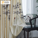 DIHIN HOME Pastoral Chinese Style Bamboo High Precision Imitation Silk Embroidered Curtains,Blackout Grommet Window Curtain for Living Room ,52x63-inch,1 Panel Roman Shades Curtains Window Blinds custom curtains blackout curtains curtains for living room sheer curtains curtain fabric linen curtains kitchen curtains velvet curtains pinch pleat curtains bay window curtains outdoor curtains pleated curtains floral curtains dining room curtains kitchen valances drapes for bedroom patio curtains nursery curtains