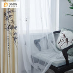 DIHIN HOME Pastoral Chinese Style Bamboo High Precision Imitation Silk Embroidered Curtains,Blackout Grommet Window Curtain for Living Room ,52x63-inch,1 Panel Roman Shades Curtains Window Blinds custom curtains blackout curtains curtains for living room sheer curtains curtain fabric linen curtains kitchen curtains velvet curtains pinch pleat curtains bay window curtains outdoor curtains pleated curtains floral curtains dining room curtains kitchen valances drapes for bedroom patio curtains nursery curtains