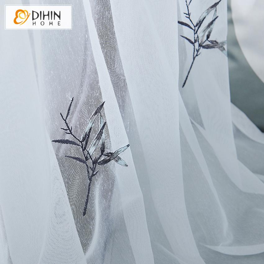 DIHIN HOME Pastoral Chinese Style Bamboo High Precision Imitation Silk Embroidered Curtains,Blackout Grommet Window Curtain for Living Room ,52x63-inch,1 Panel Roman Shades Curtains Window Blinds custom curtains blackout curtains curtains for living room sheer curtains curtain fabric linen curtains kitchen curtains velvet curtains pinch pleat curtains bay window curtains outdoor curtains pleated curtains floral curtains dining room curtains kitchen valances drapes for bedroom patio curtains nursery curtains
