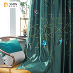 DIHIN HOME Pastoral Chinese Style Magpie Pattern High Precision Imitation Silk Embroidered Curtains,Blackout Grommet Window Curtain for Living Room ,52x63-inch,1 Panel Roman Shades Curtains Window Blinds custom curtains blackout curtains curtains for living room sheer curtains curtain fabric linen curtains kitchen curtains velvet curtains pinch pleat curtains bay window curtains outdoor curtains pleated curtains floral curtains dining room curtains kitchen valances drapes for bedroom patio curtains nursery 