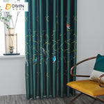 DIHIN HOME Pastoral Chinese Style Magpie Pattern High Precision Imitation Silk Embroidered Curtains,Blackout Grommet Window Curtain for Living Room ,52x63-inch,1 Panel Roman Shades Curtains Window Blinds custom curtains blackout curtains curtains for living room sheer curtains curtain fabric linen curtains kitchen curtains velvet curtains pinch pleat curtains bay window curtains outdoor curtains pleated curtains floral curtains dining room curtains kitchen valances drapes for bedroom patio curtains nursery 
