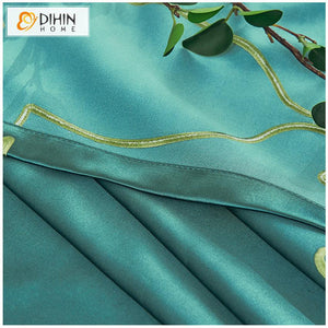DIHIN HOME Pastoral Chinese Style Magpie Pattern High Precision Imitation Silk Embroidered Curtains,Blackout Grommet Window Curtain for Living Room ,52x63-inch,1 Panel Roman Shades Curtains Window Blinds custom curtains blackout curtains curtains for living room sheer curtains curtain fabric linen curtains kitchen curtains velvet curtains pinch pleat curtains bay window curtains outdoor curtains pleated curtains floral curtains dining room curtains kitchen valances drapes for bedroom patio curtains nursery 