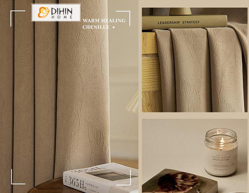 DIHIN HOME Pastoral Coffee Leaves Jacquard,Blackout Grommet Window Curtain for Living Room ,52x63-inch,1 Panel Roman Shades Curtains Window Blinds custom curtains blackout curtains curtains for living room sheer curtains curtain fabric linen curtains kitchen curtains velvet curtains pinch pleat curtains bay window curtains outdoor curtains pleated curtains floral curtains dining room curtains kitchen valances drapes for bedroom patio curtains nursery curtains grommet curtains