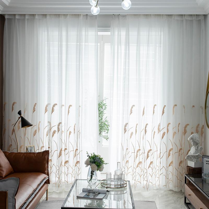 DIHIN HOME Pastoral Coffee Plants Cotton Linen Embroidered Day Curtain ,Sheer Curtain, Grommet Window Curtain for Living Room ,52x63-inch,1 Panel Roman Shades Curtains Window Blinds custom curtains blackout curtains curtains for living room sheer curtains curtain fabric linen curtains kitchen curtains velvet curtains pinch pleat curtains bay window curtains outdoor curtains pleated curtains floral curtains dining room curtains kitchen valances drapes for bedroom patio curtains nursery curtains grommet curta