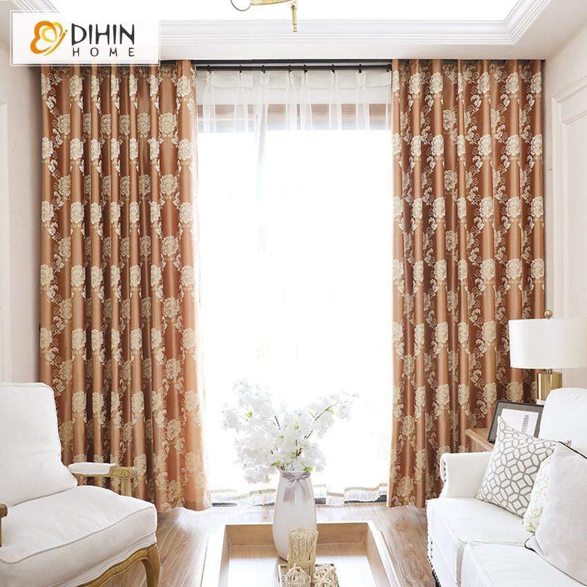 DIHIN HOME Pastoral Coffee Printed Curtains，Blackout Grommet Window Curtain for Living Room ,52x63-inch,1 Panel Roman Shades Curtains Window Blinds custom curtains blackout curtains curtains for living room sheer curtains curtain fabric linen curtains kitchen curtains velvet curtains pinch pleat curtains bay window curtains outdoor curtains pleated curtains floral curtains dining room curtains kitchen valances drapes for bedroom patio curtains nursery curtains grommet curtains