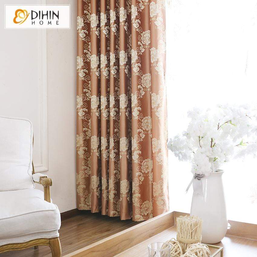 DIHIN HOME Pastoral Coffee Printed Curtains，Blackout Grommet Window Curtain for Living Room ,52x63-inch,1 Panel Roman Shades Curtains Window Blinds custom curtains blackout curtains curtains for living room sheer curtains curtain fabric linen curtains kitchen curtains velvet curtains pinch pleat curtains bay window curtains outdoor curtains pleated curtains floral curtains dining room curtains kitchen valances drapes for bedroom patio curtains nursery curtains grommet curtains
