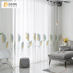 DIHIN HOME Pastoral Colorful Big Leaves Embroidered,Grommet Window Sheer Curtain for Living Room ,52x63-inch,1 Panel Roman Shades Curtains Window Blinds custom curtains blackout curtains curtains for living room sheer curtains curtain fabric linen curtains kitchen curtains velvet curtains pinch pleat curtains bay window curtains outdoor curtains pleated curtains floral curtains dining room curtains kitchen valances drapes for bedroom patio curtains nursery curtains grommet curtains