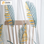 DIHIN HOME Pastoral Colorful Big Leaves Embroidered,Grommet Window Sheer Curtain for Living Room ,52x63-inch,1 Panel Roman Shades Curtains Window Blinds custom curtains blackout curtains curtains for living room sheer curtains curtain fabric linen curtains kitchen curtains velvet curtains pinch pleat curtains bay window curtains outdoor curtains pleated curtains floral curtains dining room curtains kitchen valances drapes for bedroom patio curtains nursery curtains grommet curtains