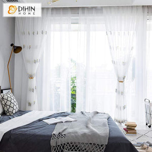 DIHIN HOME Pastoral Colorful Fallen Leaves Window Screening ,Sheer Curtain, Grommet Window Curtain for Living Room ,52x63-inch,1 Panel Roman Shades Curtains Window Blinds custom curtains blackout curtains curtains for living room sheer curtains curtain fabric linen curtains kitchen curtains velvet curtains pinch pleat curtains bay window curtains outdoor curtains pleated curtains floral curtains dining room curtains kitchen valances drapes for bedroom patio curtains nursery curtains grommet curtains