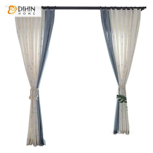 DIHIN HOME Pastoral Colorful Leaves Cotton / Linen Embroidered Curtains,Blackout Grommet Window Curtain for Living Room ,52x63-inch,1 Panel Roman Shades Curtains Window Blinds custom curtains blackout curtains curtains for living room sheer curtains curtain fabric linen curtains kitchen curtains velvet curtains pinch pleat curtains bay window curtains outdoor curtains pleated curtains floral curtains dining room curtains kitchen valances drapes for bedroom patio curtains nursery curtains grommet curtains