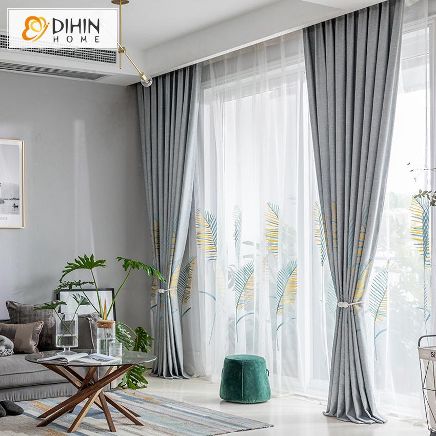 DIHIN HOME Pastoral Colorful Leaves Jacquard,Blackout Grommet Window Curtain for Living Room ,52x63-inch,1 Panel Roman Shades Curtains Window Blinds custom curtains blackout curtains curtains for living room sheer curtains curtain fabric linen curtains kitchen curtains velvet curtains pinch pleat curtains bay window curtains outdoor curtains pleated curtains floral curtains dining room curtains kitchen valances drapes for bedroom patio curtains nursery curtains grommet curtains