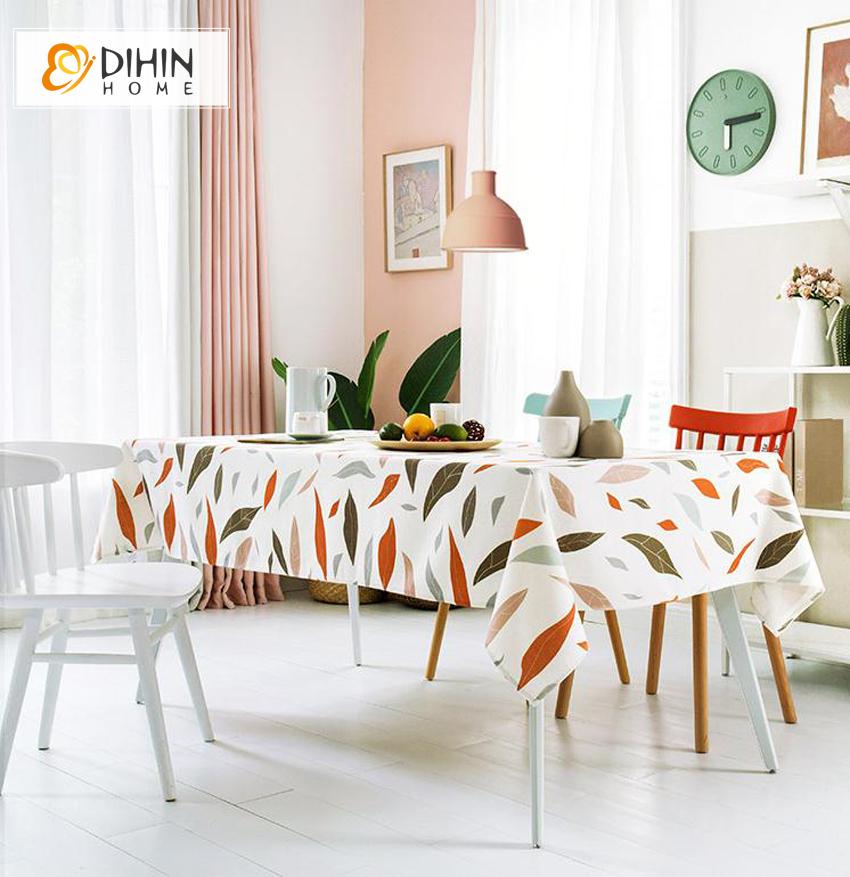 DIHIN HOME Pastoral Colorful Leaves Printed Tablecloth For Rectangle Tables,Custom Washed Linen Tablecloth,Handmade Rectangle Table Cover Roman Shades Curtains Window Blinds custom curtains blackout curtains curtains for living room sheer curtains curtain fabric linen curtains kitchen curtains velvet curtains pinch pleat curtains bay window curtains outdoor curtains pleated curtains floral curtains dining room curtains kitchen valances drapes for bedroom patio curtains nursery curtains grommet curtains