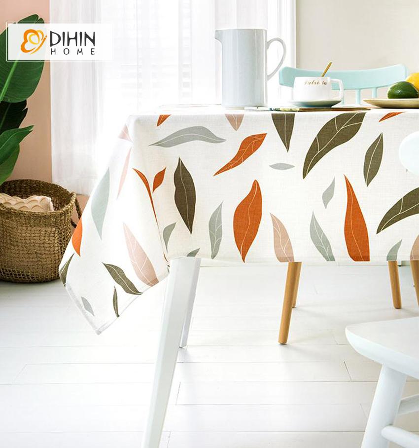 DIHIN HOME Pastoral Colorful Leaves Printed Tablecloth For Rectangle Tables,Custom Washed Linen Tablecloth,Handmade Rectangle Table Cover Roman Shades Curtains Window Blinds custom curtains blackout curtains curtains for living room sheer curtains curtain fabric linen curtains kitchen curtains velvet curtains pinch pleat curtains bay window curtains outdoor curtains pleated curtains floral curtains dining room curtains kitchen valances drapes for bedroom patio curtains nursery curtains grommet curtains