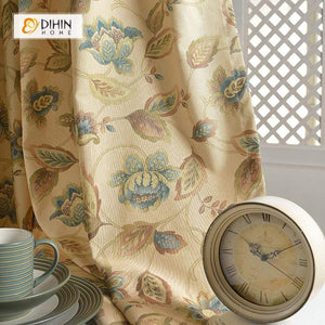 DIHIN HOME Pastoral Colorful Plants Printed，Blackout Grommet Window Curtain for Living Room ,52x63-inch,1 Panel Roman Shades Curtains Window Blinds custom curtains blackout curtains curtains for living room sheer curtains curtain fabric linen curtains kitchen curtains velvet curtains pinch pleat curtains bay window curtains outdoor curtains pleated curtains floral curtains dining room curtains kitchen valances drapes for bedroom patio curtains nursery curtains grommet curtains