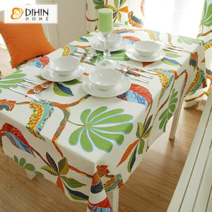 DIHIN HOME Pastoral Colorful Twig Printed Tablecloth For Rectangle Tables,Custom Washed Linen Tablecloth,Handmade Rectangle Table Cover Roman Shades Curtains Window Blinds custom curtains blackout curtains curtains for living room sheer curtains curtain fabric linen curtains kitchen curtains velvet curtains pinch pleat curtains bay window curtains outdoor curtains pleated curtains floral curtains dining room curtains kitchen valances drapes for bedroom patio curtains nursery curtains grommet curtains