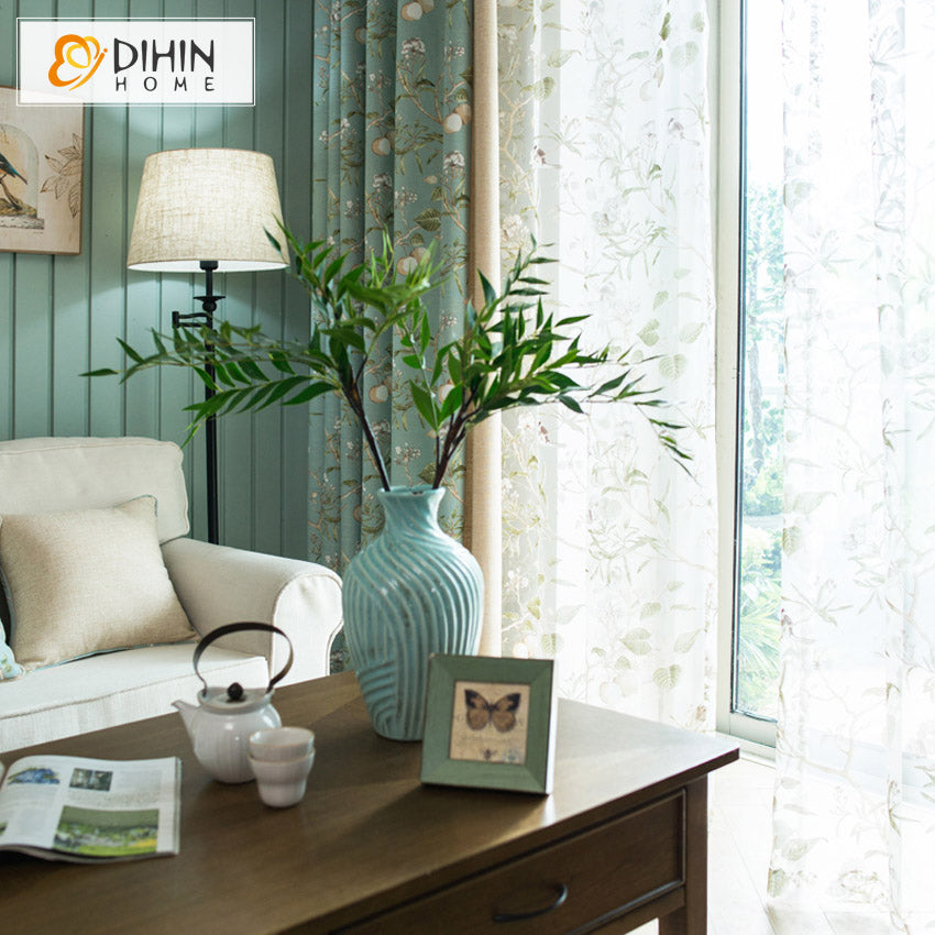 DIHIN HOME Pastoral Cotton Linen Bird and Tree Printed,Blackout Grommet Window Curtain for Living Room,1 Panel Roman Shades Curtains Window Blinds custom curtains blackout curtains curtains for living room sheer curtains curtain fabric linen curtains kitchen curtains velvet curtains pinch pleat curtains bay window curtains outdoor curtains pleated curtains floral curtains dining room curtains kitchen valances drapes for bedroom patio curtains nursery curtains grommet curtains