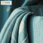 DIHIN HOME Pastoral Cotton Linen Blue Color White Leaves Embroidered,Blackout Grommet Window Curtain for Living Room ,52x63-inch,1 Panel Roman Shades Curtains Window Blinds custom curtains blackout curtains curtains for living room sheer curtains curtain fabric linen curtains kitchen curtains velvet curtains pinch pleat curtains bay window curtains outdoor curtains pleated curtains floral curtains dining room curtains kitchen valances drapes for bedroom patio curtains nursery curtains grommet curtains