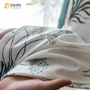 DIHIN HOME Pastoral Cotton Linen Blue Water Grass Printed,Blackout Curtains Grommet Window Curtain for Living Room ,52x63-inch,1 Panel Roman Shades Curtains Window Blinds custom curtains blackout curtains curtains for living room sheer curtains curtain fabric linen curtains kitchen curtains velvet curtains pinch pleat curtains bay window curtains outdoor curtains pleated curtains floral curtains dining room curtains kitchen valances drapes for bedroom patio curtains nursery curtains grommet curtains