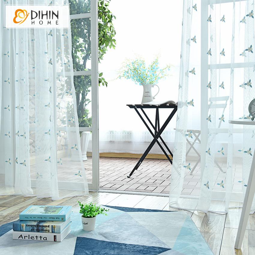 DIHIN HOME Pastoral Cotton Linen Embroidered Sheer Curtain,Grommet Window Curtain for Living Room ,52x63-inch,1 Panel Roman Shades Curtains Window Blinds custom curtains blackout curtains curtains for living room sheer curtains curtain fabric linen curtains kitchen curtains velvet curtains pinch pleat curtains bay window curtains outdoor curtains pleated curtains floral curtains dining room curtains kitchen valances drapes for bedroom patio curtains nursery curtains grommet curtains
