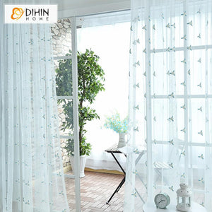 DIHIN HOME Pastoral Cotton Linen Embroidered Sheer Curtain,Grommet Window Curtain for Living Room ,52x63-inch,1 Panel Roman Shades Curtains Window Blinds custom curtains blackout curtains curtains for living room sheer curtains curtain fabric linen curtains kitchen curtains velvet curtains pinch pleat curtains bay window curtains outdoor curtains pleated curtains floral curtains dining room curtains kitchen valances drapes for bedroom patio curtains nursery curtains grommet curtains