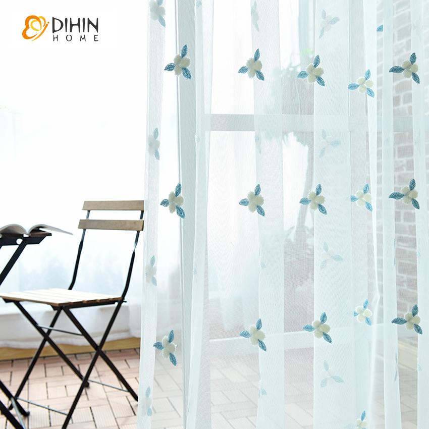 DIHIN HOME Pastoral Cotton Linen Embroidered Sheer Curtain,Grommet Window Curtain for Living Room ,52x63-inch,1 Panel Roman Shades Curtains Window Blinds custom curtains blackout curtains curtains for living room sheer curtains curtain fabric linen curtains kitchen curtains velvet curtains pinch pleat curtains bay window curtains outdoor curtains pleated curtains floral curtains dining room curtains kitchen valances drapes for bedroom patio curtains nursery curtains grommet curtains