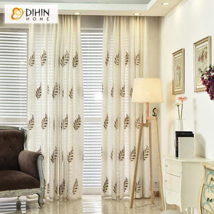 DIHIN HOME Pastoral Cotton Linen Leaves，Blackout Grommet Window Curtain for Living Room ,52x63-inch,1 Panel Roman Shades Curtains Window Blinds custom curtains blackout curtains curtains for living room sheer curtains curtain fabric linen curtains kitchen curtains velvet curtains pinch pleat curtains bay window curtains outdoor curtains pleated curtains floral curtains dining room curtains kitchen valances drapes for bedroom patio curtains nursery curtains grommet curtains