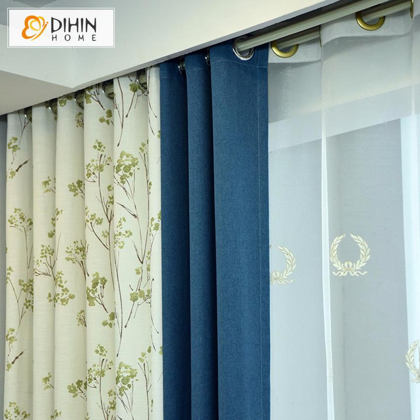 DIHIN HOME Pastoral Cotton Linen Plants Printed,Blackout Grommet Window Curtain for Living Room ,52x63-inch,1 Panel Roman Shades Curtains Window Blinds custom curtains blackout curtains curtains for living room sheer curtains curtain fabric linen curtains kitchen curtains velvet curtains pinch pleat curtains bay window curtains outdoor curtains pleated curtains floral curtains dining room curtains kitchen valances drapes for bedroom patio curtains nursery curtains grommet curtains