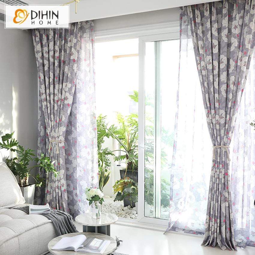 DIHIN HOME Pastoral Cotton Linen Printed Curtains ,Blackout Grommet Window Curtain for Living Room ,52x63-inch,1 Panel Roman Shades Curtains Window Blinds custom curtains blackout curtains curtains for living room sheer curtains curtain fabric linen curtains kitchen curtains velvet curtains pinch pleat curtains bay window curtains outdoor curtains pleated curtains floral curtains dining room curtains kitchen valances drapes for bedroom patio curtains nursery curtains grommet curtains