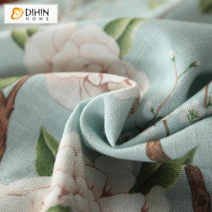 DIHIN HOME Pastoral Cotton Linen Printed Flowers,Blackout Curtains Grommet Window Curtain for Living Room ,52x63-inch,1 Panel Roman Shades Curtains Window Blinds custom curtains blackout curtains curtains for living room sheer curtains curtain fabric linen curtains kitchen curtains velvet curtains pinch pleat curtains bay window curtains outdoor curtains pleated curtains floral curtains dining room curtains kitchen valances drapes for bedroom patio curtains nursery curtains grommet curtains