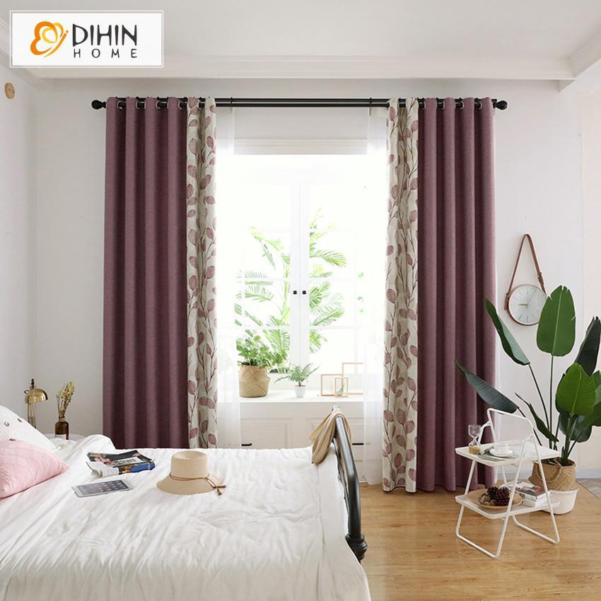 DIHIN HOME Pastoral Cotton / Linen Spliced Flowers Printed,Blackout Grommet Window Curtain for Living Room ,52x63-inch,1 Panel Roman Shades Curtains Window Blinds custom curtains blackout curtains curtains for living room sheer curtains curtain fabric linen curtains kitchen curtains velvet curtains pinch pleat curtains bay window curtains outdoor curtains pleated curtains floral curtains dining room curtains kitchen valances drapes for bedroom patio curtains nursery curtains grommet curtains