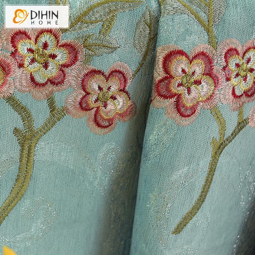 DIHIN HOME Pastoral Customized Curtain Embroidered Valance ,Blackout Curtains Grommet Window Curtain for Living Room ,52x84-inch,1 Panel Roman Shades Curtains Window Blinds custom curtains blackout curtains curtains for living room sheer curtains curtain fabric linen curtains kitchen curtains velvet curtains pinch pleat curtains bay window curtains outdoor curtains pleated curtains floral curtains dining room curtains kitchen valances drapes for bedroom patio curtains nursery curtains grommet curtains