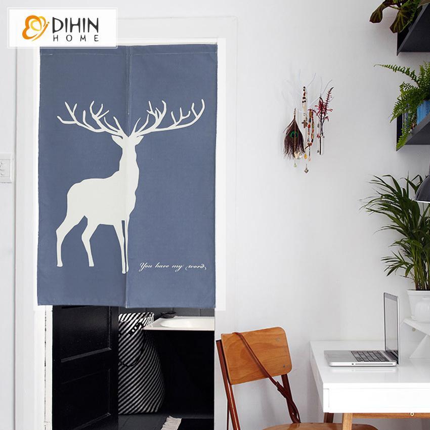 DIHIN HOME Pastoral Deer Printed Japanese Noren Doorway Curtain Tapestry,Cotton Linen,Door Way Curtain Door Hanging Tapestry,33.5''Wx59''L,1 Panel Roman Shades Window Curtains Curtains Window Blinds Curtains Drapes linen drapery curtains and drapes windows drapes custom curtains blackout curtains curtains for living room window shades sheer curtains curtain fabric window treatments custom drapery