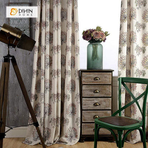DIHIN HOME Pastoral Embroidered Curtains，Blackout Grommet Window Curtain for Living Room ,52x63-inch,1 Panel Roman Shades Curtains Window Blinds custom curtains blackout curtains curtains for living room sheer curtains curtain fabric linen curtains kitchen curtains velvet curtains pinch pleat curtains bay window curtains outdoor curtains pleated curtains floral curtains dining room curtains kitchen valances drapes for bedroom patio curtains nursery curtains grommet curtains