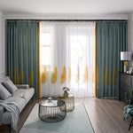 DIHIN HOME Pastoral Embroidered Leaves Spliced Curtains，Blackout Grommet Window Curtain for Living Room ,52x63-inch,1 Panel Roman Shades Curtains Window Blinds custom curtains blackout curtains curtains for living room sheer curtains curtain fabric linen curtains kitchen curtains velvet curtains pinch pleat curtains bay window curtains outdoor curtains pleated curtains floral curtains dining room curtains kitchen valances drapes for bedroom patio curtains nursery curtains grommet curtains