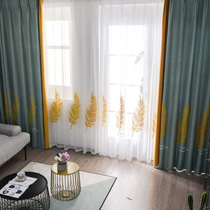DIHIN HOME Pastoral Embroidered Leaves Spliced Curtains，Blackout Grommet Window Curtain for Living Room ,52x63-inch,1 Panel Roman Shades Curtains Window Blinds custom curtains blackout curtains curtains for living room sheer curtains curtain fabric linen curtains kitchen curtains velvet curtains pinch pleat curtains bay window curtains outdoor curtains pleated curtains floral curtains dining room curtains kitchen valances drapes for bedroom patio curtains nursery curtains grommet curtains