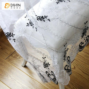 DIHIN HOME Pastoral Embroidered Tulle Curtain,Sheer Curtain, Grommet Window Curtain for Living Room ,52x63-inch,1 Panel Roman Shades Curtains Window Blinds custom curtains blackout curtains curtains for living room sheer curtains curtain fabric linen curtains kitchen curtains velvet curtains pinch pleat curtains bay window curtains outdoor curtains pleated curtains floral curtains dining room curtains kitchen valances drapes for bedroom patio curtains nursery curtains grommet curtains
