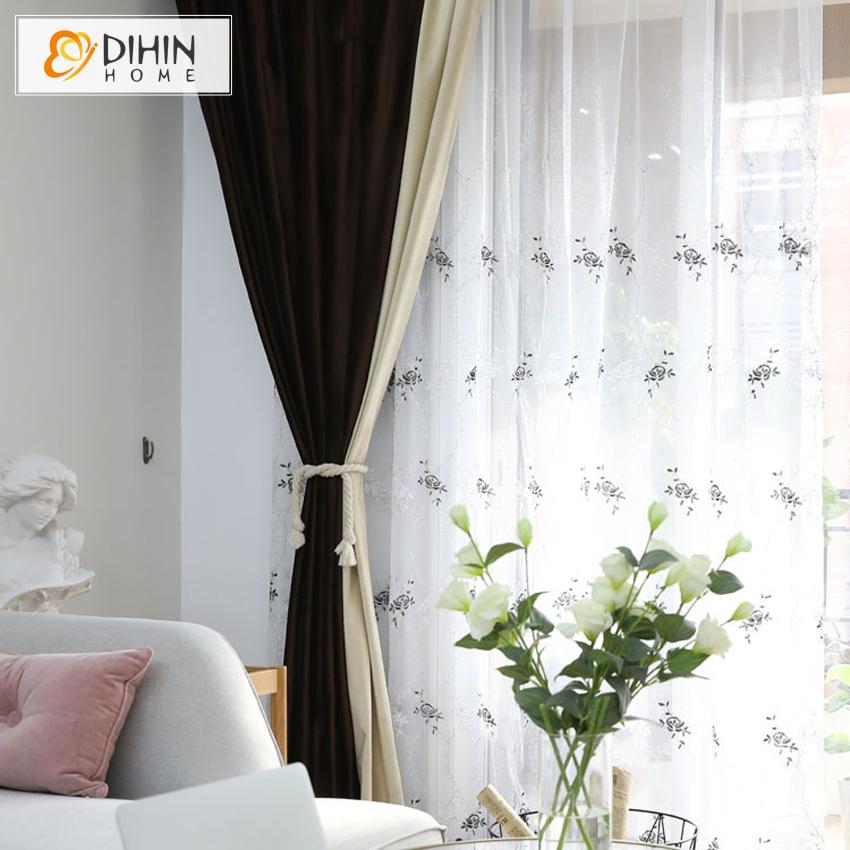DIHIN HOME Pastoral Embroidered Tulle Curtain,Sheer Curtain, Grommet Window Curtain for Living Room ,52x63-inch,1 Panel Roman Shades Curtains Window Blinds custom curtains blackout curtains curtains for living room sheer curtains curtain fabric linen curtains kitchen curtains velvet curtains pinch pleat curtains bay window curtains outdoor curtains pleated curtains floral curtains dining room curtains kitchen valances drapes for bedroom patio curtains nursery curtains grommet curtains