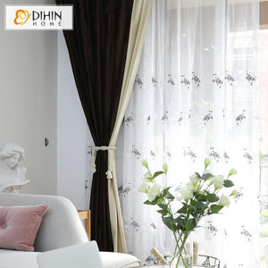 DIHIN HOME Pastoral Embroidered Tulle Curtain,Sheer Curtain, Grommet Window Curtain for Living Room ,52x63-inch,1 Panel Roman Shades Curtains Window Blinds custom curtains blackout curtains curtains for living room sheer curtains curtain fabric linen curtains kitchen curtains velvet curtains pinch pleat curtains bay window curtains outdoor curtains pleated curtains floral curtains dining room curtains kitchen valances drapes for bedroom patio curtains nursery curtains grommet curtains