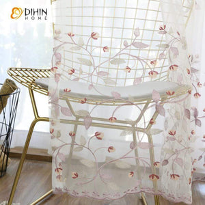 DIHIN HOME Pastoral Embroidered Window Screening ,Sheer Curtain, Grommet Window Curtain for Living Room ,52x63-inch,1 Panel Roman Shades Curtains Window Blinds custom curtains blackout curtains curtains for living room sheer curtains curtain fabric linen curtains kitchen curtains velvet curtains pinch pleat curtains bay window curtains outdoor curtains pleated curtains floral curtains dining room curtains kitchen valances drapes for bedroom patio curtains nursery curtains grommet curtains