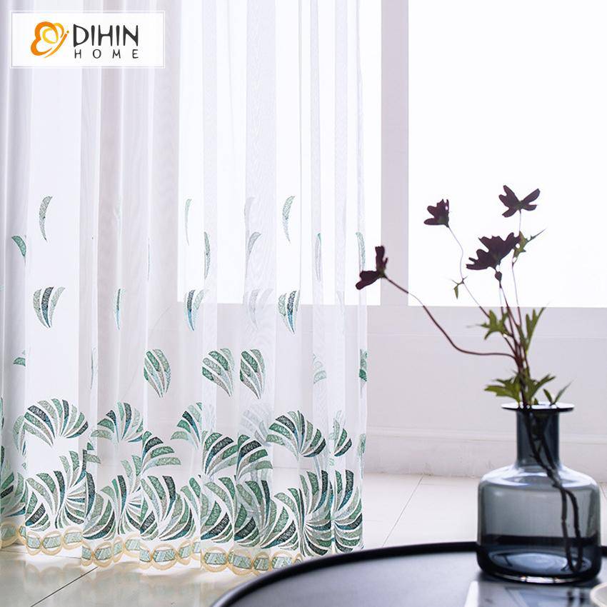DIHIN HOME Pastoral Embroidered Window Screening,Sheer Curtain, Grommet Window Curtain for Living Room ,52x63-inch,1 Panel Roman Shades Curtains Window Blinds custom curtains blackout curtains curtains for living room sheer curtains curtain fabric linen curtains kitchen curtains velvet curtains pinch pleat curtains bay window curtains outdoor curtains pleated curtains floral curtains dining room curtains kitchen valances drapes for bedroom patio curtains nursery curtains grommet curtains