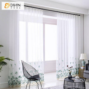 DIHIN HOME Pastoral Embroidered Window Screening,Sheer Curtain, Grommet Window Curtain for Living Room ,52x63-inch,1 Panel Roman Shades Curtains Window Blinds custom curtains blackout curtains curtains for living room sheer curtains curtain fabric linen curtains kitchen curtains velvet curtains pinch pleat curtains bay window curtains outdoor curtains pleated curtains floral curtains dining room curtains kitchen valances drapes for bedroom patio curtains nursery curtains grommet curtains