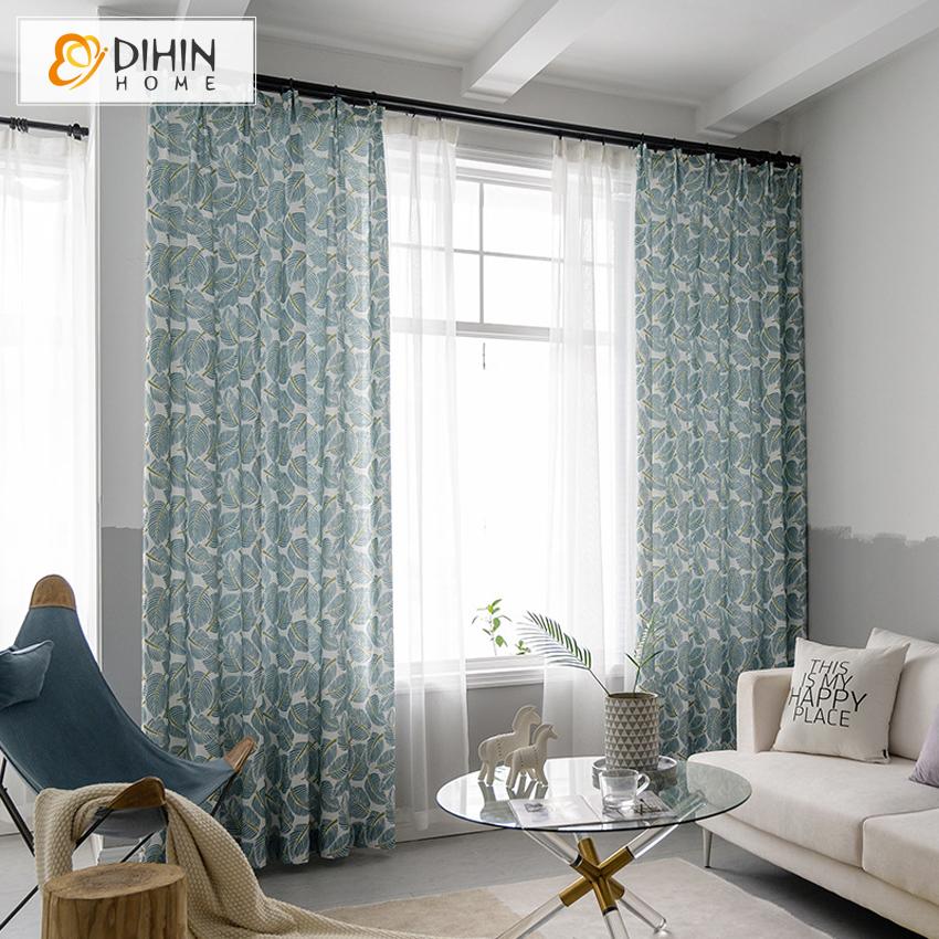 DIHIN HOME Pastoral Fallen Leaves Printed Curtain ,Cotton Linen ,Blackout Grommet Window Curtain for Living Room ,52x63-inch,1 Panel Roman Shades Curtains Window Blinds custom curtains blackout curtains curtains for living room sheer curtains curtain fabric linen curtains kitchen curtains velvet curtains pinch pleat curtains bay window curtains outdoor curtains pleated curtains floral curtains dining room curtains kitchen valances drapes for bedroom patio curtains nursery curtains grommet curtains