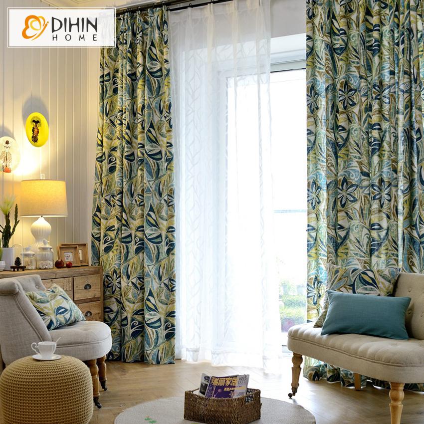 DIHIN HOME Pastoral Fashion Abstract Printed Flowers,Blackout Curtains Grommet Window Curtain for Living Room ,52x63-inch,1 Panel Roman Shades Curtains Window Blinds custom curtains blackout curtains curtains for living room sheer curtains curtain fabric linen curtains kitchen curtains velvet curtains pinch pleat curtains bay window curtains outdoor curtains pleated curtains floral curtains dining room curtains kitchen valances drapes for bedroom patio curtains nursery curtains grommet curtains