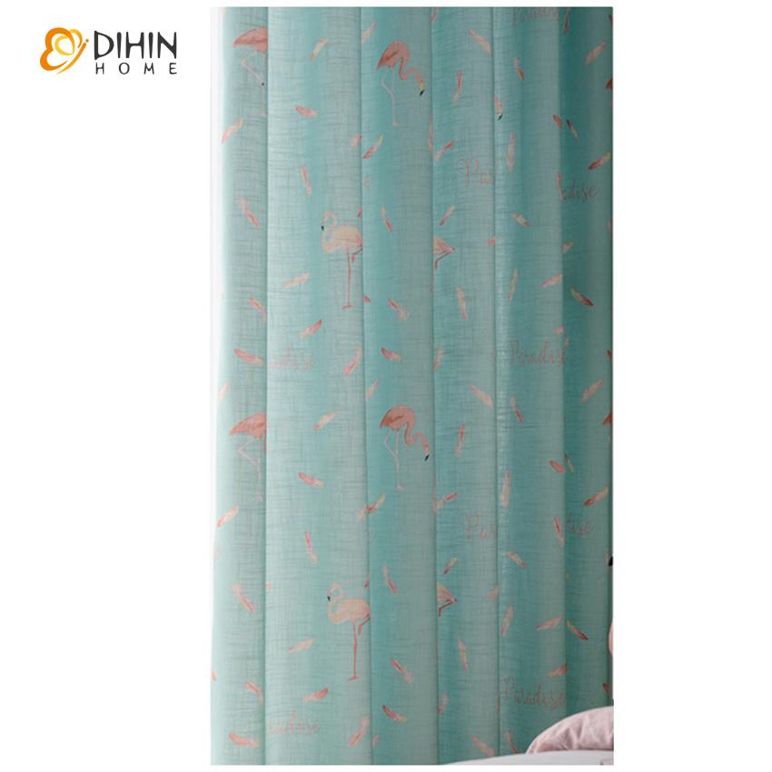 DIHIN HOME Pastoral Flamingo Printed Curtain ,Cotton Linen ,Blackout Grommet Window Curtain for Living Room ,52x63-inch,1 Panel Roman Shades Curtains Window Blinds custom curtains blackout curtains curtains for living room sheer curtains curtain fabric linen curtains kitchen curtains velvet curtains pinch pleat curtains bay window curtains outdoor curtains pleated curtains floral curtains dining room curtains kitchen valances drapes for bedroom patio curtains nursery curtains grommet curtains