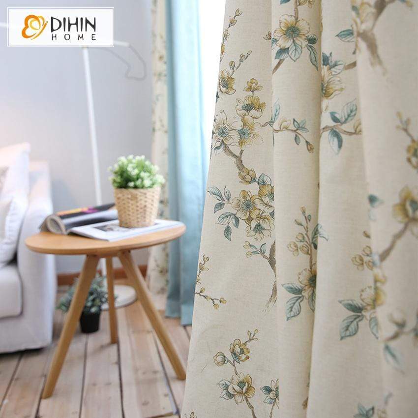 DIHIN HOME Pastoral Floral Spliced Curtains，Blackout Grommet Window Curtain for Living Room ,52x63-inch,1 Panel Roman Shades Curtains Window Blinds custom curtains blackout curtains curtains for living room sheer curtains curtain fabric linen curtains kitchen curtains velvet curtains pinch pleat curtains bay window curtains outdoor curtains pleated curtains floral curtains dining room curtains kitchen valances drapes for bedroom patio curtains nursery curtains grommet curtains