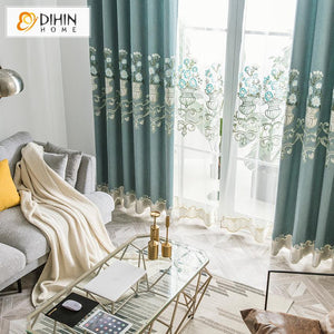 DIHIN HOME Pastoral Flowers Bonsai Cotton Linen Embroidered Curtain,Blackout Curtains Grommet Window Curtain for Living Room ,52x84-inch,1 Panel Roman Shades Curtains Window Blinds custom curtains blackout curtains curtains for living room sheer curtains curtain fabric linen curtains kitchen curtains velvet curtains pinch pleat curtains bay window curtains outdoor curtains pleated curtains floral curtains dining room curtains kitchen valances drapes for bedroom patio curtains nursery curtains grommet curtai