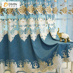 DIHIN HOME Pastoral Flowers Embroidered Curtain Blue Valance ,Blackout Curtains Grommet Window Curtain for Living Room ,52x84-inch,1 Panel Roman Shades Curtains Window Blinds custom curtains blackout curtains curtains for living room sheer curtains curtain fabric linen curtains kitchen curtains velvet curtains pinch pleat curtains bay window curtains outdoor curtains pleated curtains floral curtains dining room curtains kitchen valances drapes for bedroom patio curtains nursery curtains grommet curtains
