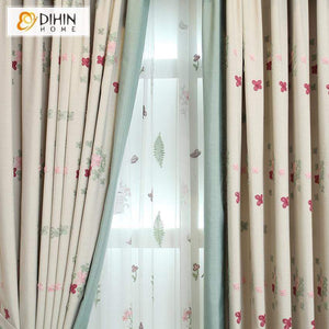 DIHIN HOME Pastoral Flowers Embroidered Valance ,Blackout Curtains Grommet Window Curtain for Living Room ,52x84-inch,1 Panel Roman Shades Curtains Window Blinds custom curtains blackout curtains curtains for living room sheer curtains curtain fabric linen curtains kitchen curtains velvet curtains pinch pleat curtains bay window curtains outdoor curtains pleated curtains floral curtains dining room curtains kitchen valances drapes for bedroom patio curtains nursery curtains grommet curtains