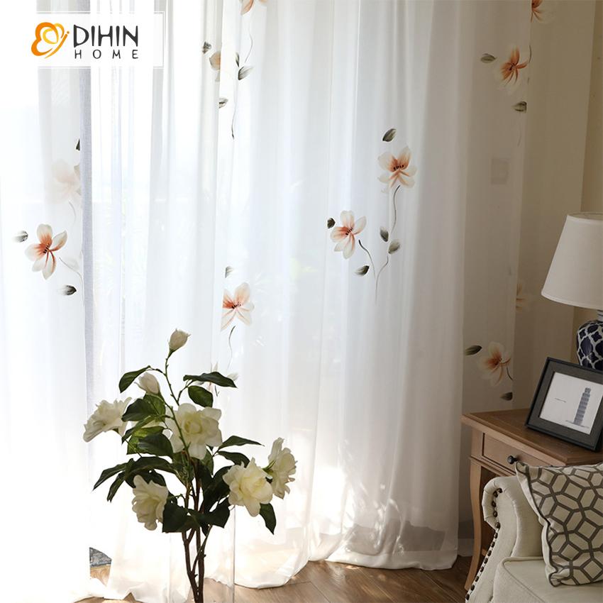 DIHIN HOME Pastoral Flowers Printed,Blackout Grommet Window Curtain for Living Room ,52x63-inch,1 Panel Roman Shades Curtains Window Blinds custom curtains blackout curtains curtains for living room sheer curtains curtain fabric linen curtains kitchen curtains velvet curtains pinch pleat curtains bay window curtains outdoor curtains pleated curtains floral curtains dining room curtains kitchen valances drapes for bedroom patio curtains nursery curtains grommet curtains